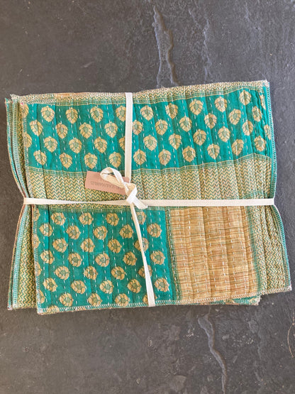 Upcycled Kantha Quilted Placemats