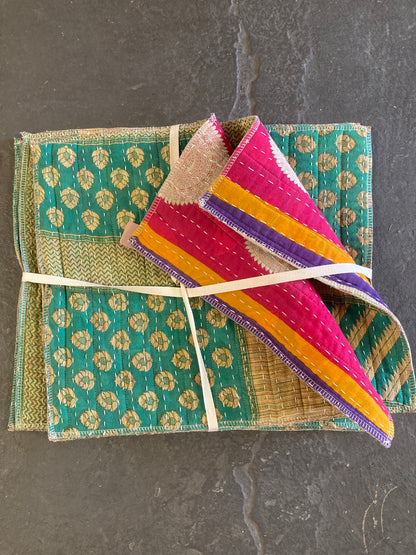 Upcycled Kantha Quilted Placemats