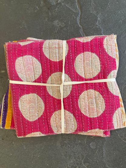 Upcycled Kantha Quilted Placemats