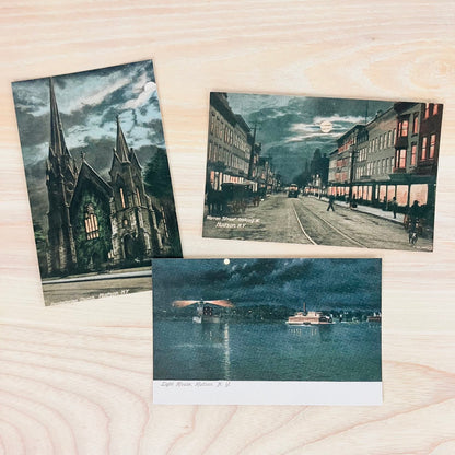 Hudson, NY Night-Scene Postcards - Assorted Set of 9